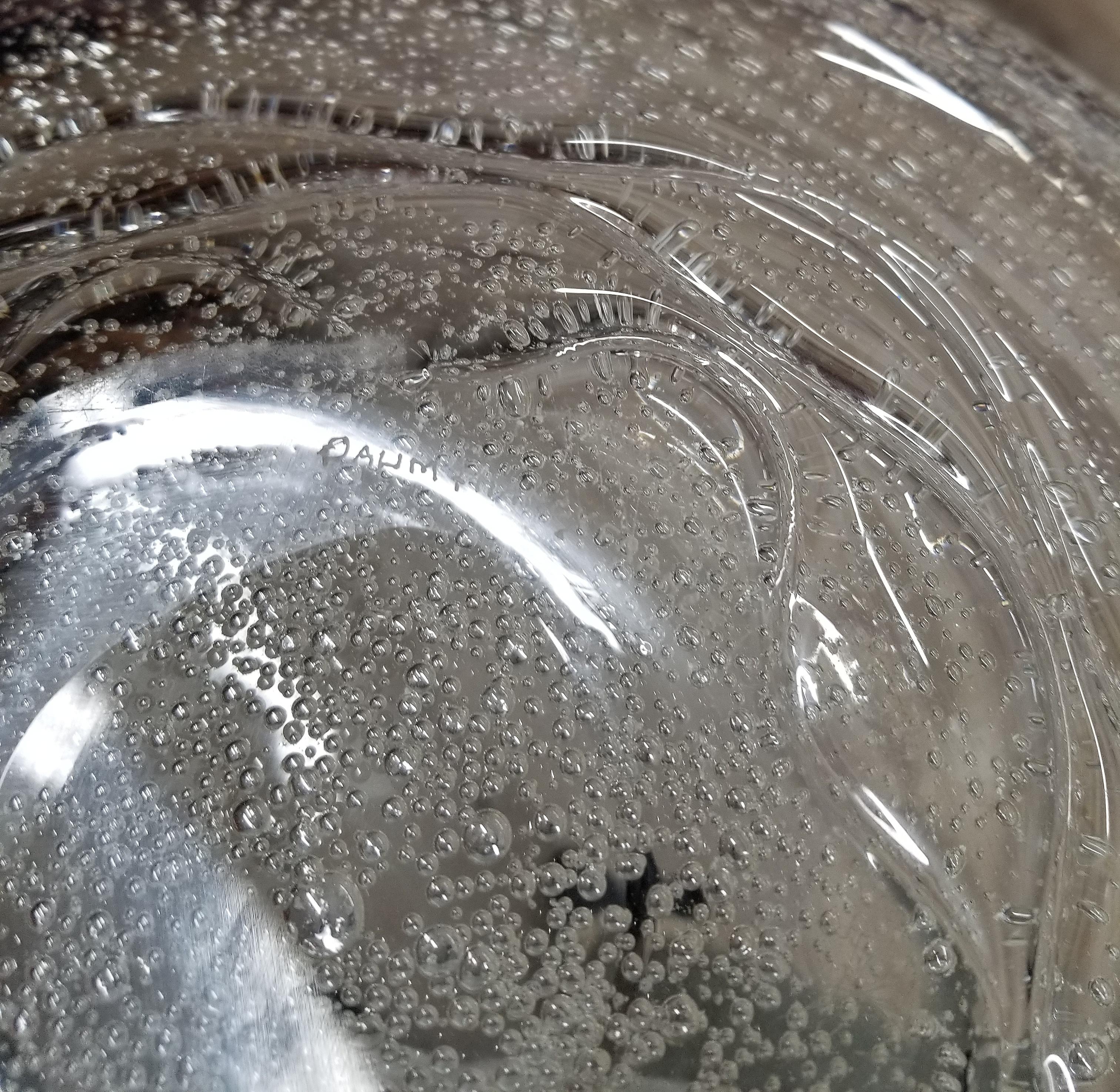 Milieu du XXe siècle Bol de centre de table en verre Daum Art Déco avec bulles contrôlées en vente