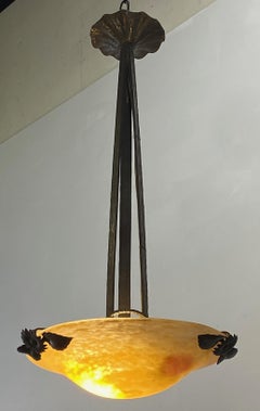 Art Deco Daum Nancy Art Glass Pendant Light Fixture