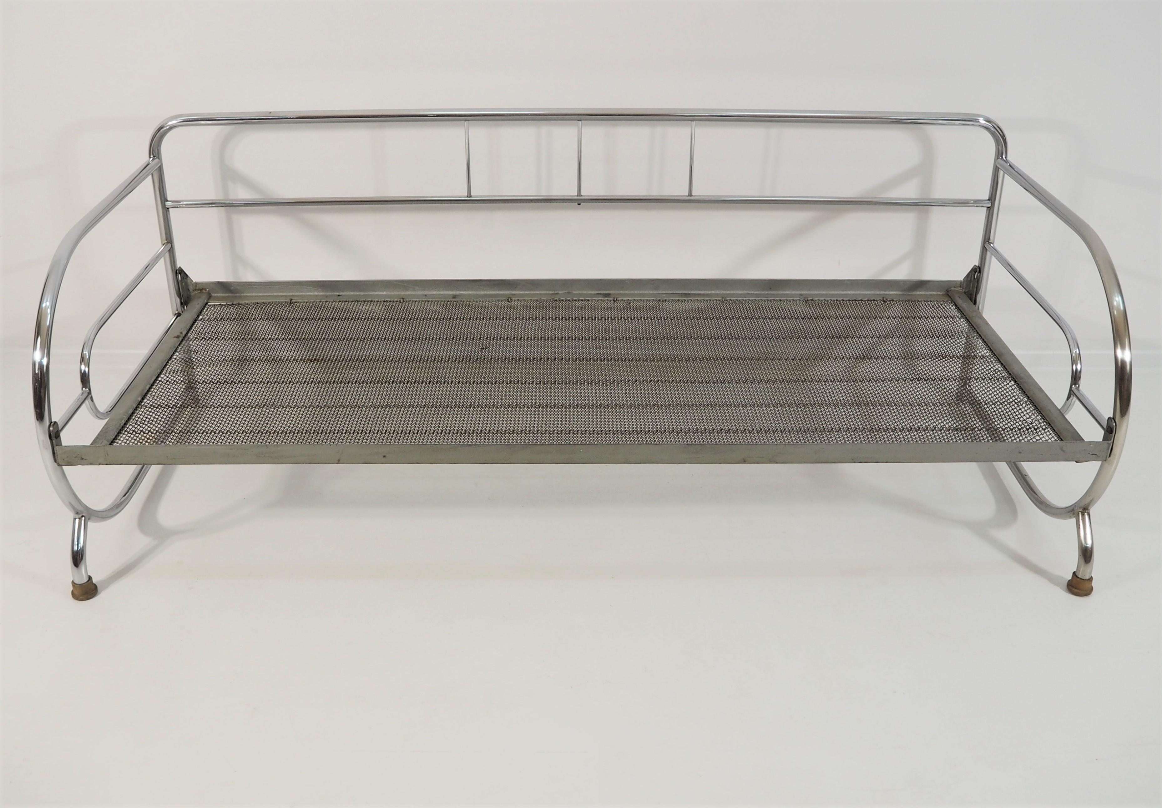 Metallo Letto da giorno Art Deco di Hynek Gottwald, anni '30 circa in vendita