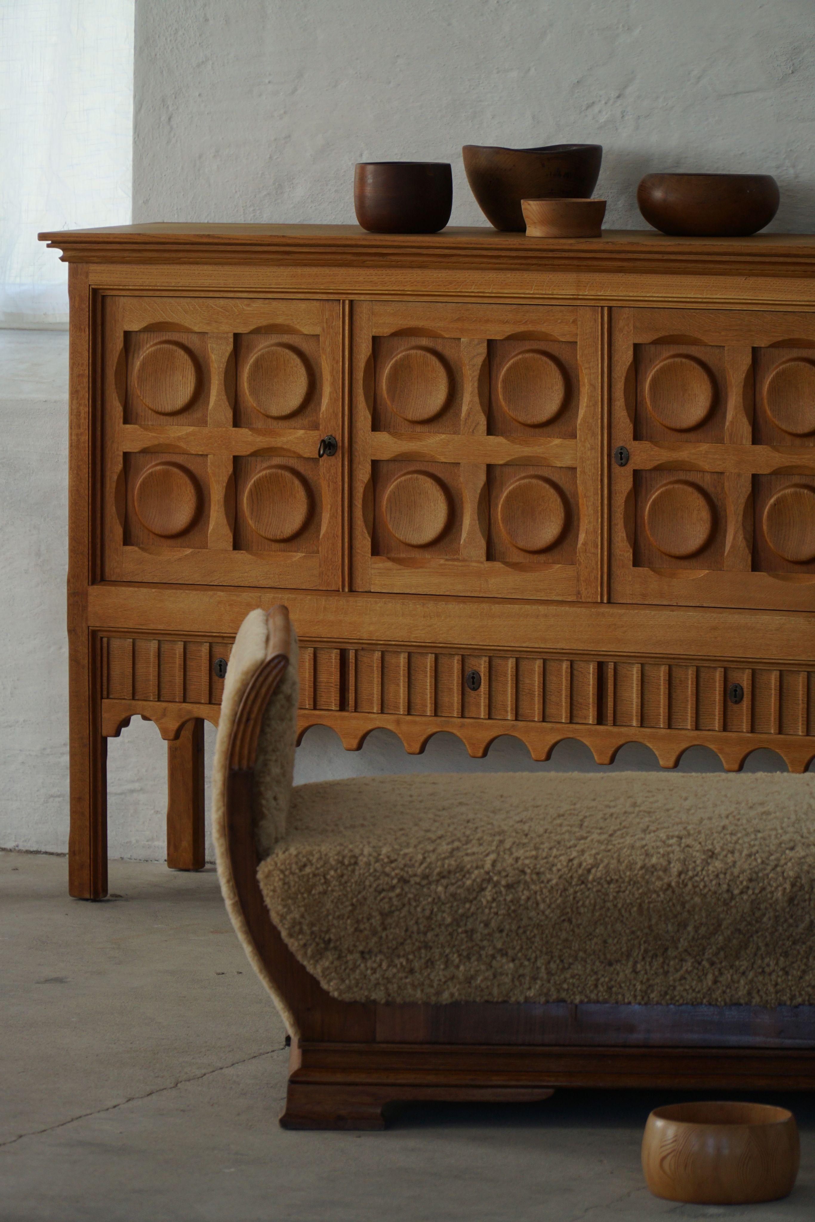 Art Deco, letto da giorno rivestito in lana d'agnello, ebanista danese, anni '30 in vendita 2