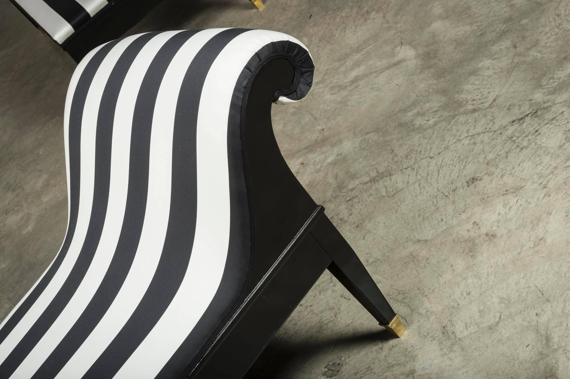 black and white striped upholstery fabric