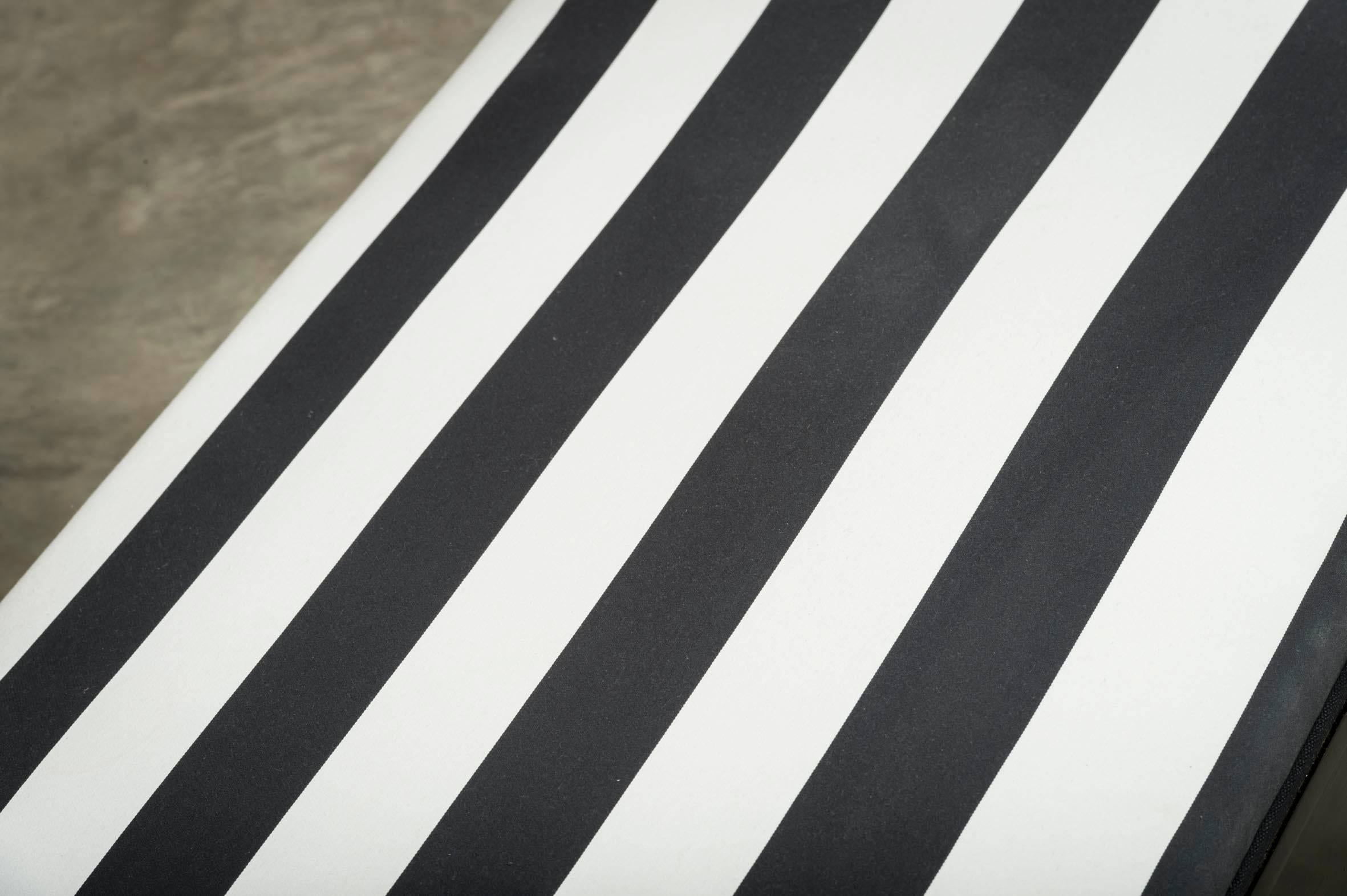 black and white stripped fabric