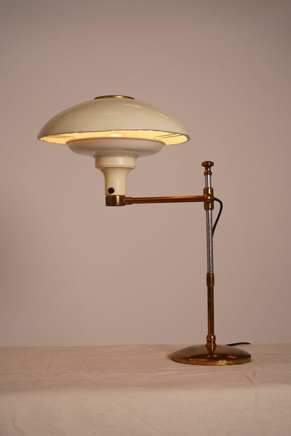 20th Century Art Deco Dazor Swing Arm Brass Desk Lamp