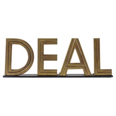 Art Deco "Deal" Brass Type from Rockefeller Center, USA 1940s