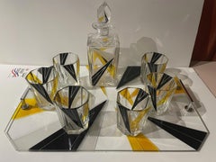 Art Deco Decanter and Whiskey Set in Style of Karl Palda
