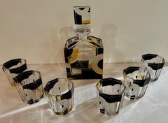 Art Deco Decanter and Whiskey Set in Style of Karl Palda