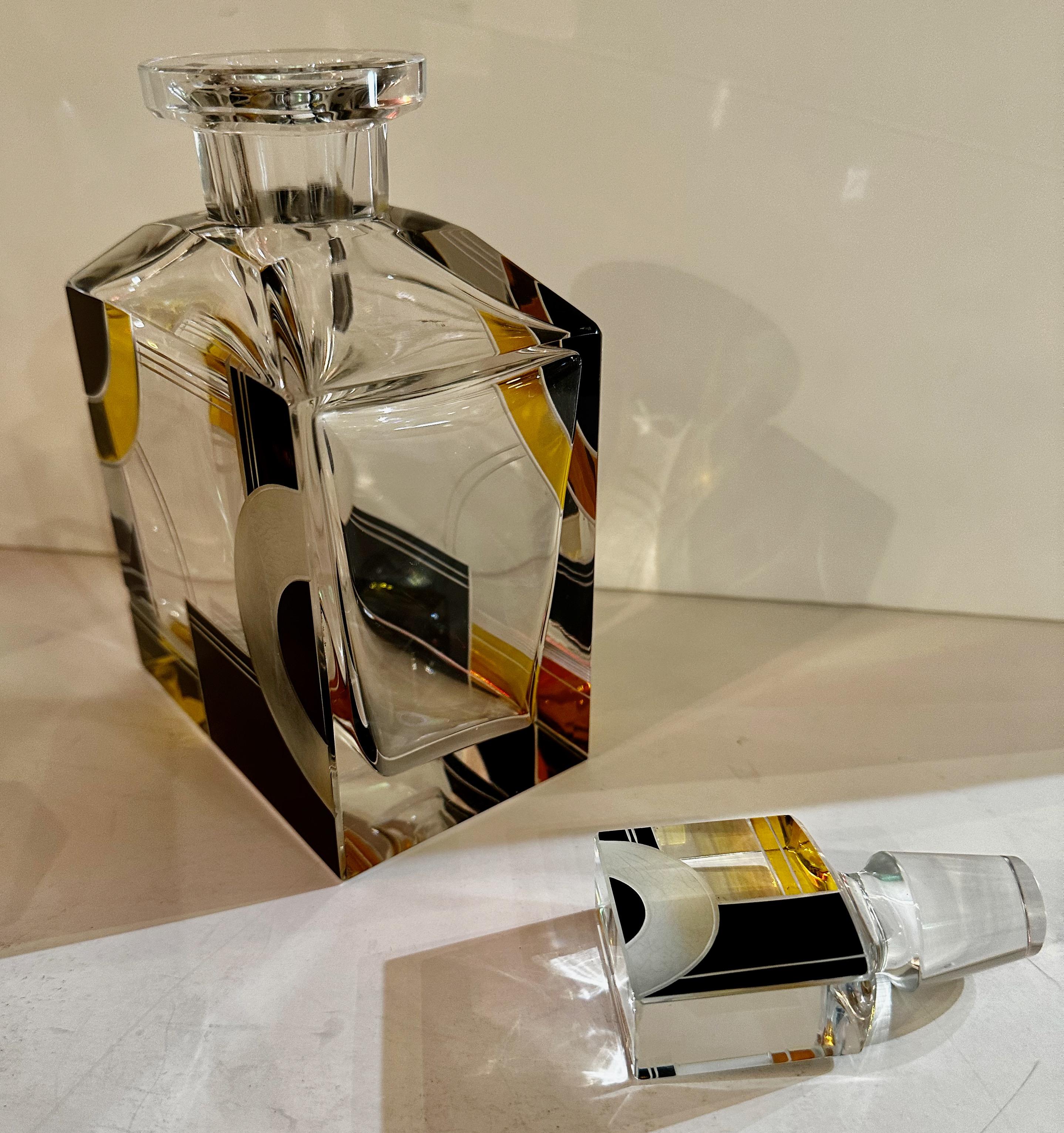 Art Deco Decanter and Whiskey Set in Style of Karl Palda In Good Condition For Sale In Oakland, CA