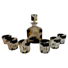 Art Deco Decanter and Whiskey Set in Style of Karl Palda