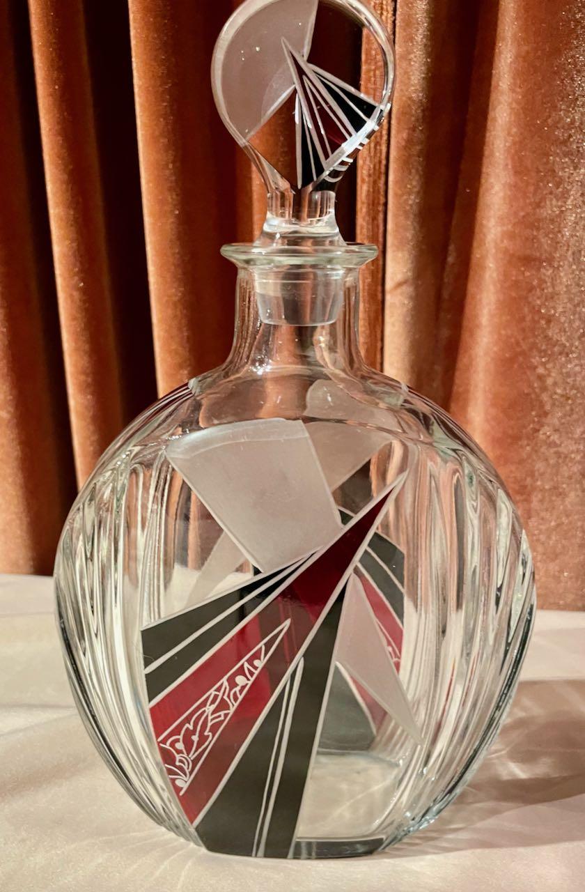Art Deco Decanter and Whiskey Set Karl Palda In Good Condition For Sale In Oakland, CA