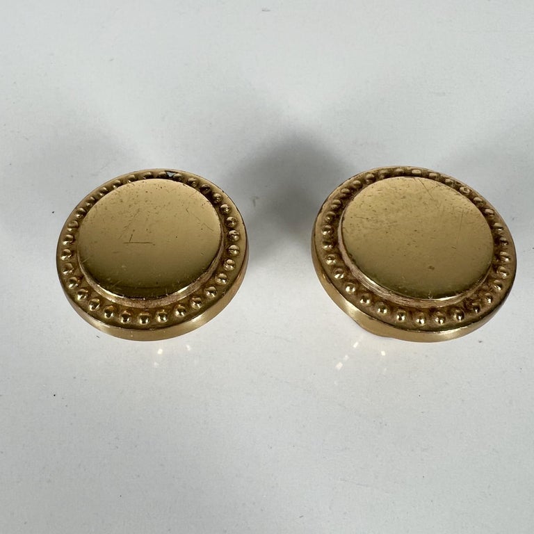 Art Deco Decorative Brass Round Drawer Pulls Set of 4 For Sale at 1stDibs