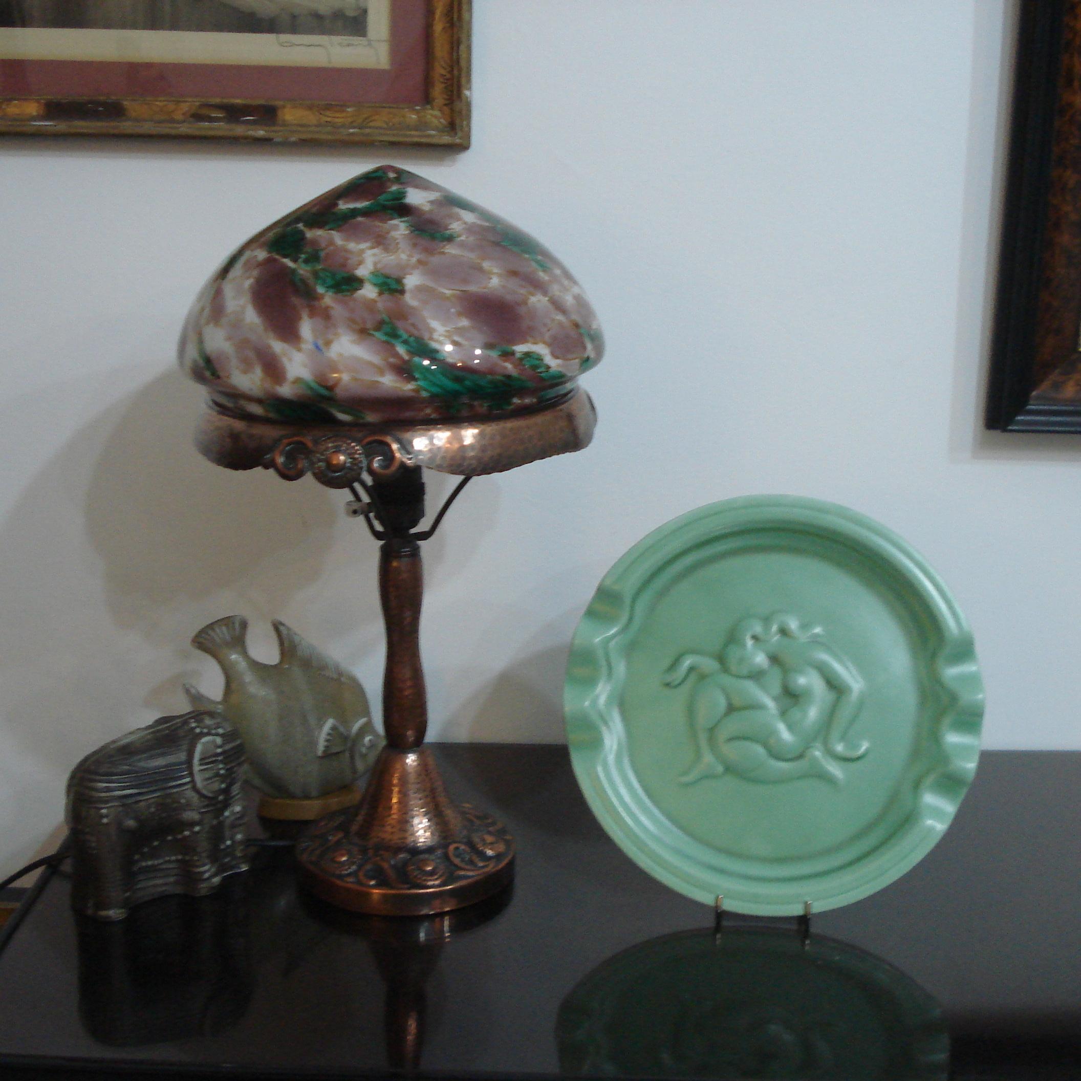 Plato de cerámica decorativa Art Decó de Gefle, diseño Arthur Percy, años 30 Sueco en venta