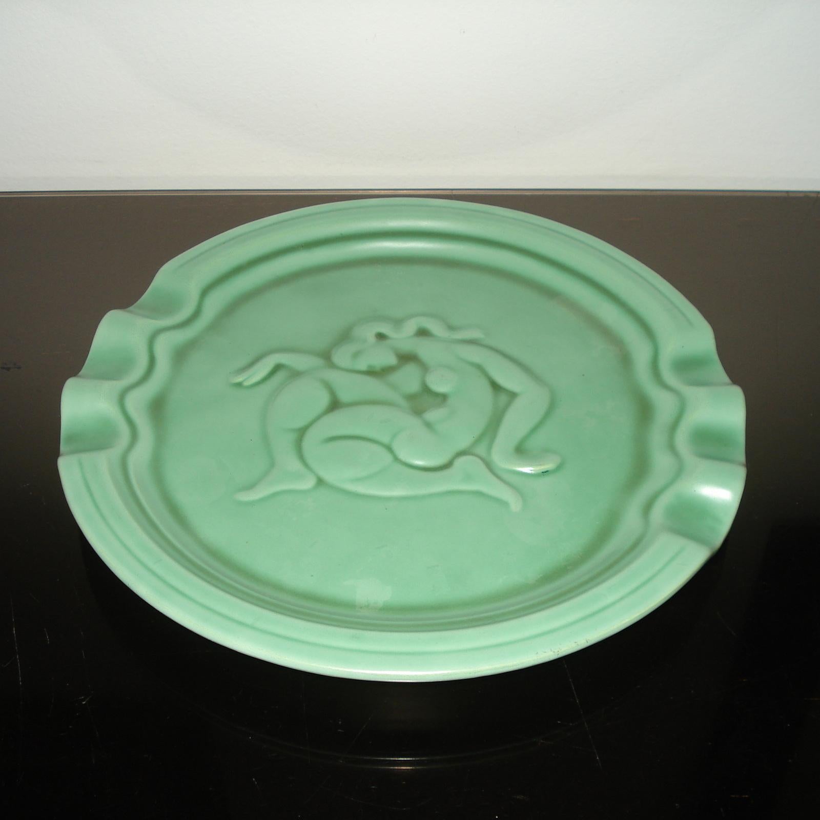 Plato de cerámica decorativa Art Decó de Gefle, diseño Arthur Percy, años 30 Cerámico en venta