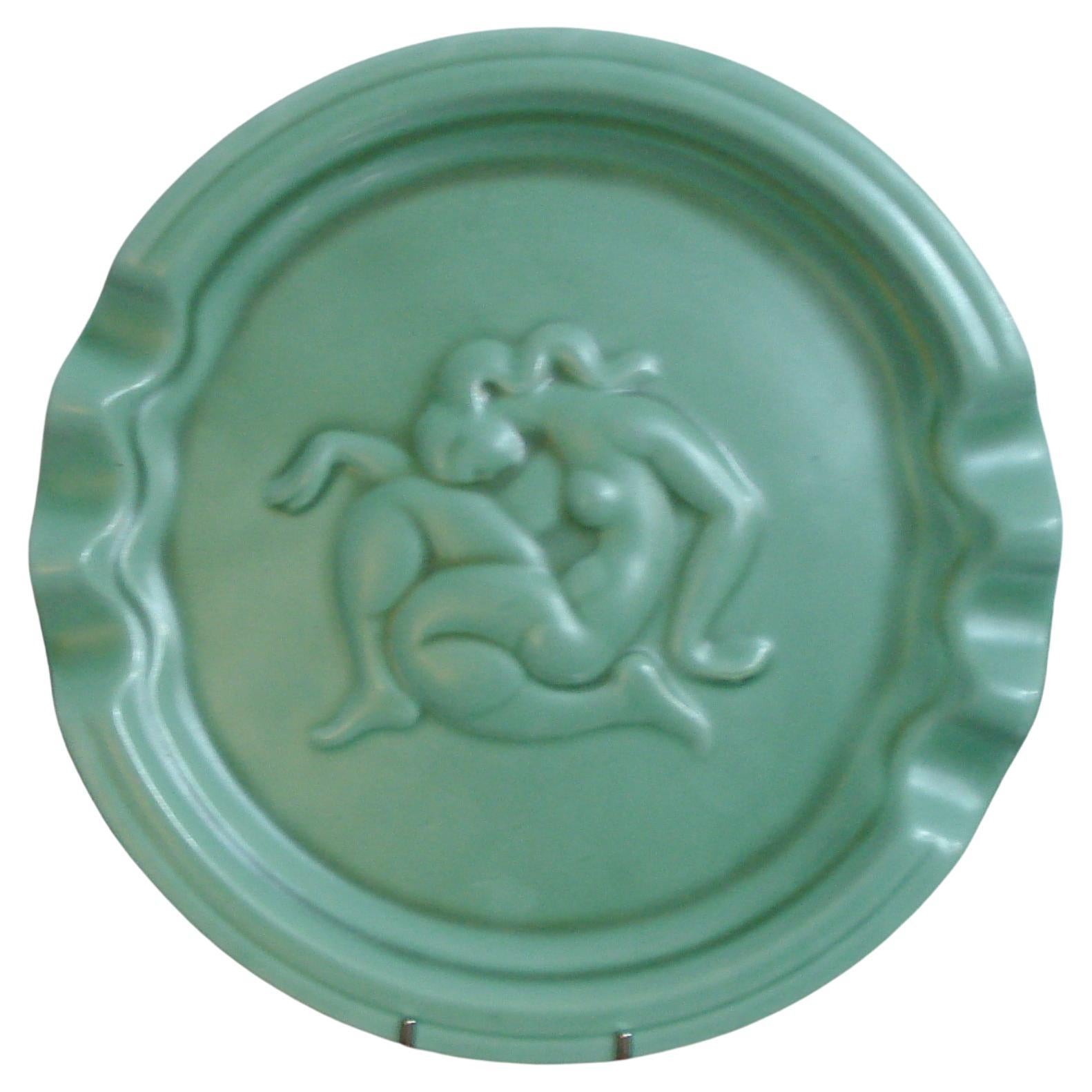 Piatto decorativo in ceramica Art Decor di Gefle, Design Arthur Percy, anni
30