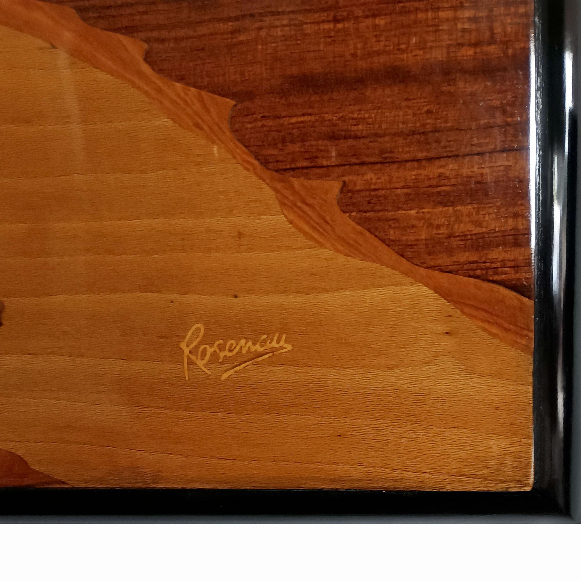 Wood Art Deco decorative panel by Rosenau – France 1920-30 For Sale