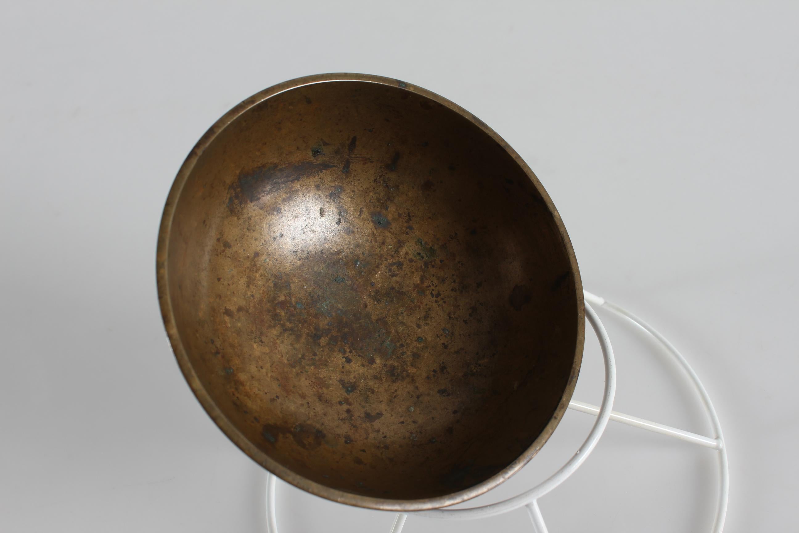 Art Deco Decorative Small Bowl Bronze by Just Andersen with Brown Patina, 1930s In Good Condition In Silkeborg, Silkeborg