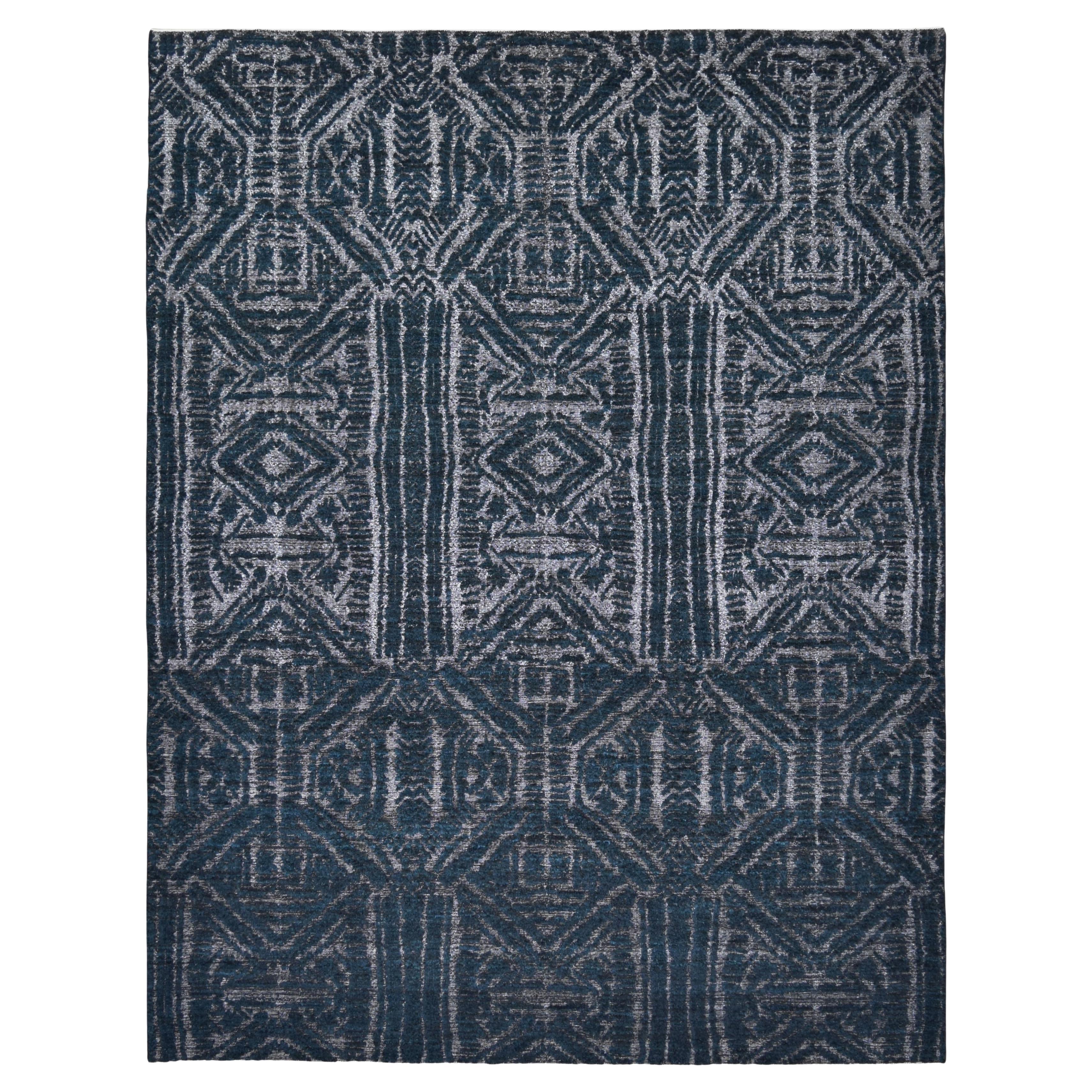 Tappeto Geometrico in Lana Art Deco Deep Green 9'3''x12'1'' in vendita