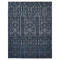 Tapis Art Déco vert profond géométrique 9'3''x12'1''