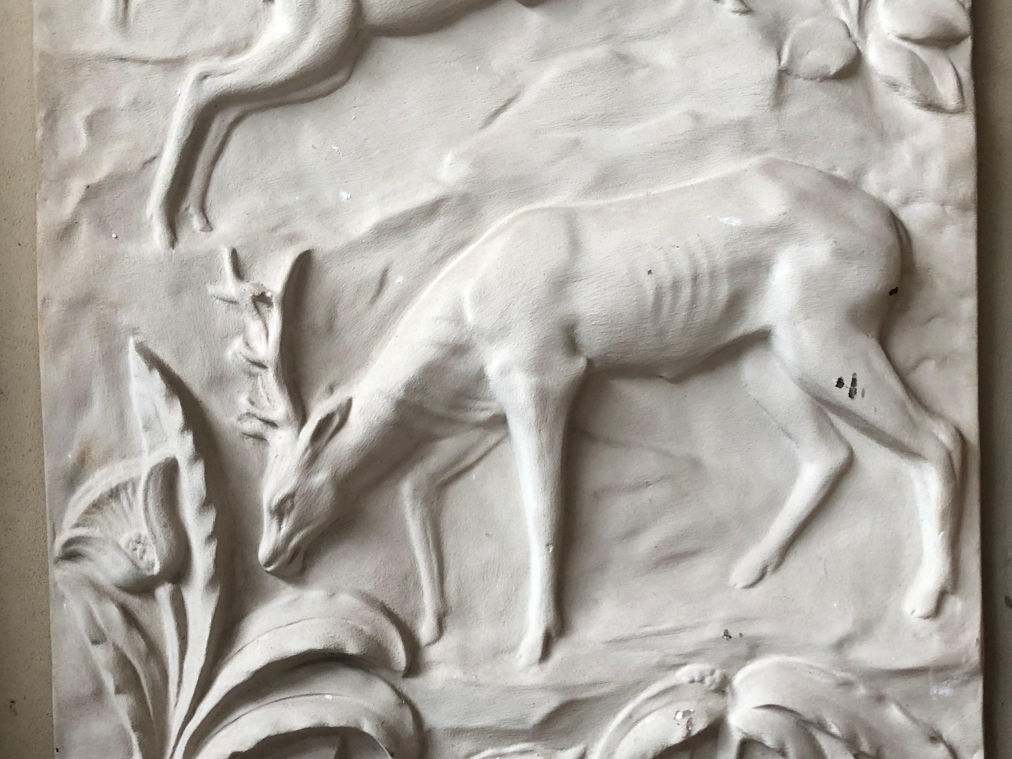 Art Deco Deer Stucco, France, 1930 In Good Condition For Sale In Ciudad Autónoma Buenos Aires, C