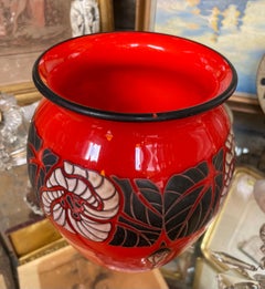 Ciotola in vetro soffiato a mano Art Deco Delatte Nancy, Francia, firmata