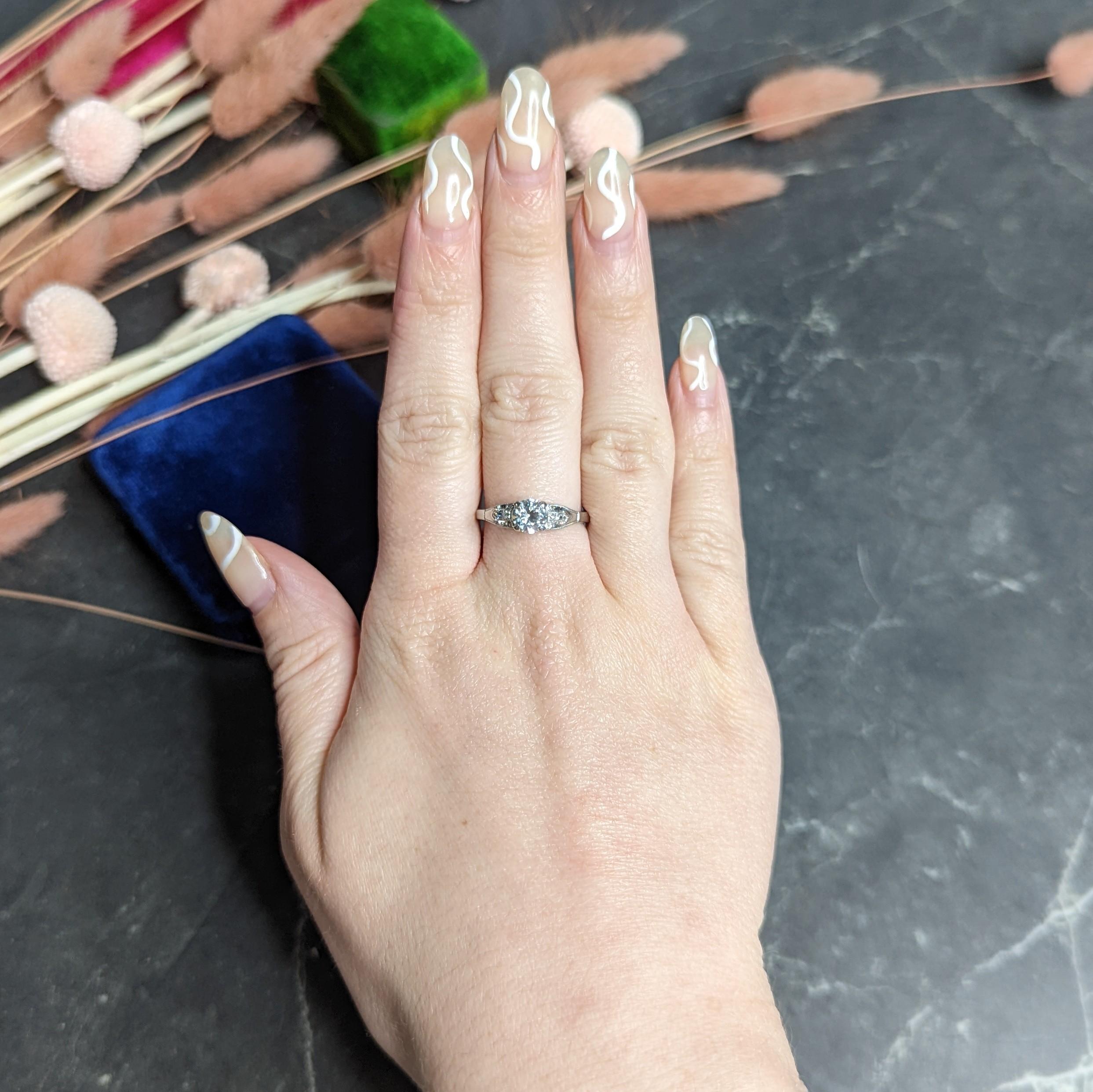 Art Deco Demaria 0.91 Carat Diamond Platinum Engagement Ring For Sale 5