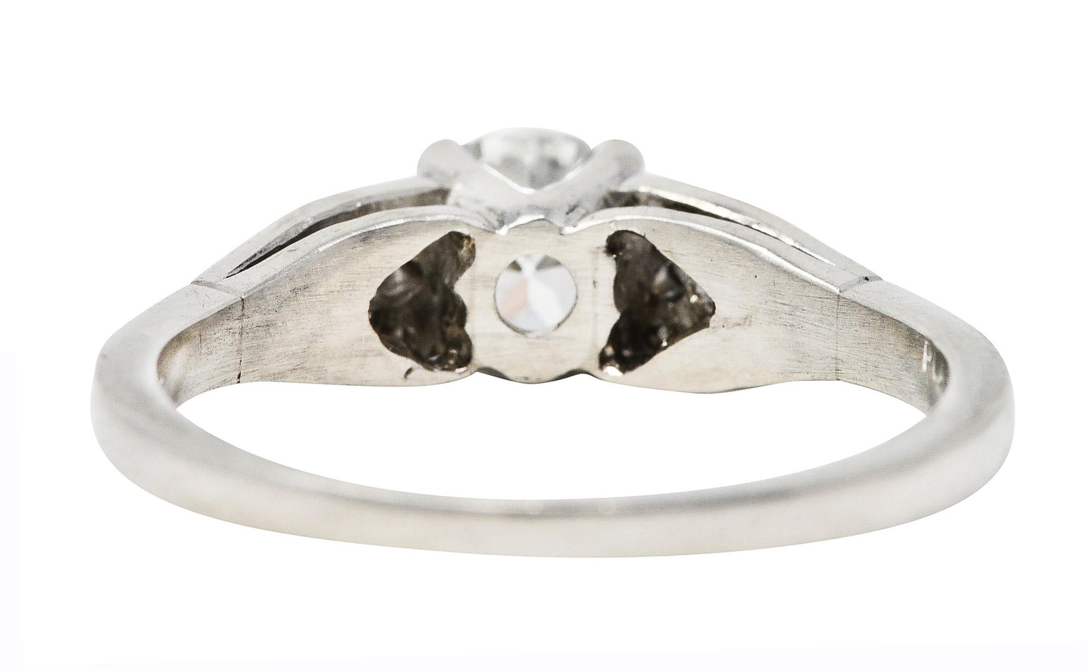 Art Deco Demaria 0.91 Carat Diamond Platinum Engagement Ring In Excellent Condition For Sale In Philadelphia, PA