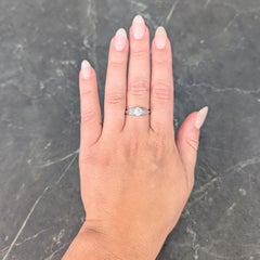 Art Deco Demaria 0,91 CTW Übergangsdiamant Platin Vintage Verlobungsring, Art déco