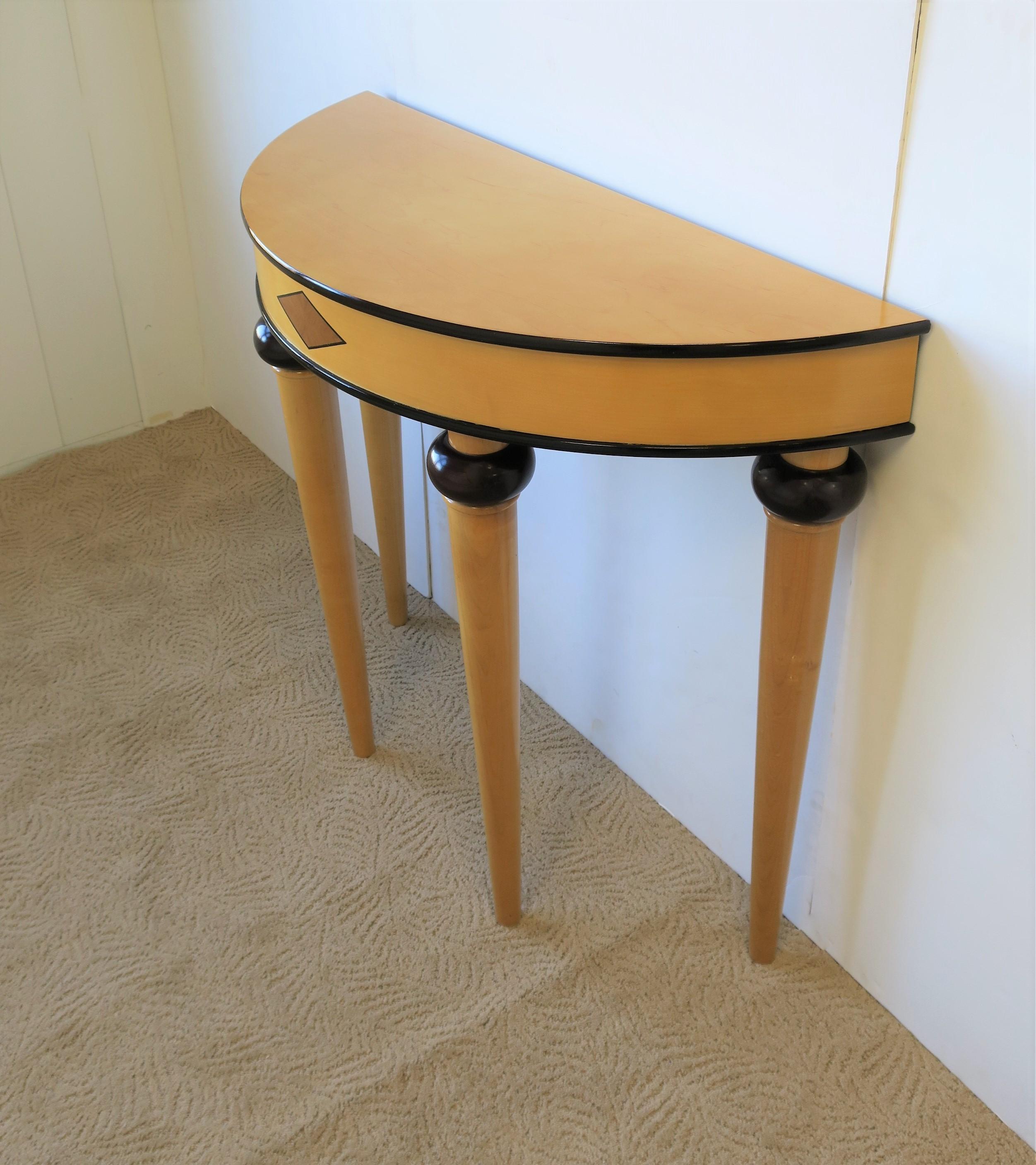 '90s Art Deco Demilune Console Table 3