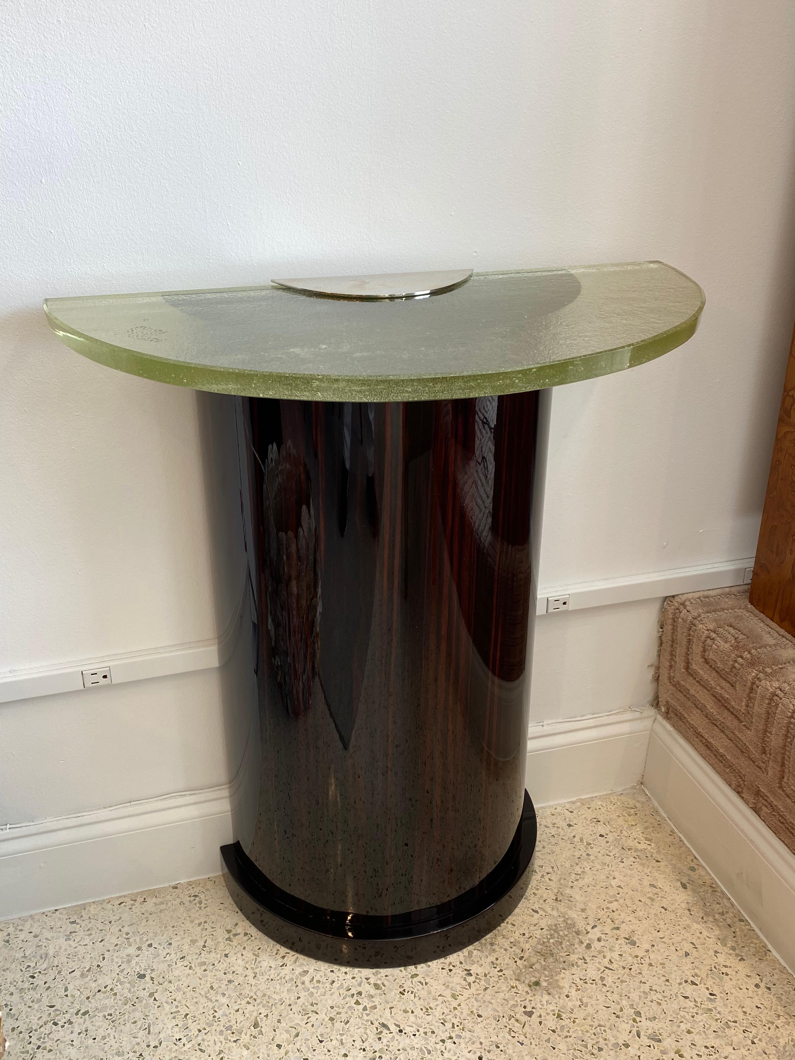 French Art Deco Demi-Lune Console Table