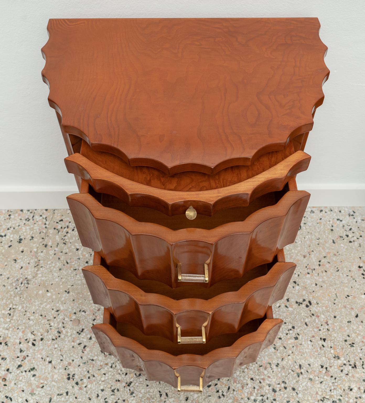 American Art Deco Demilune Side Table