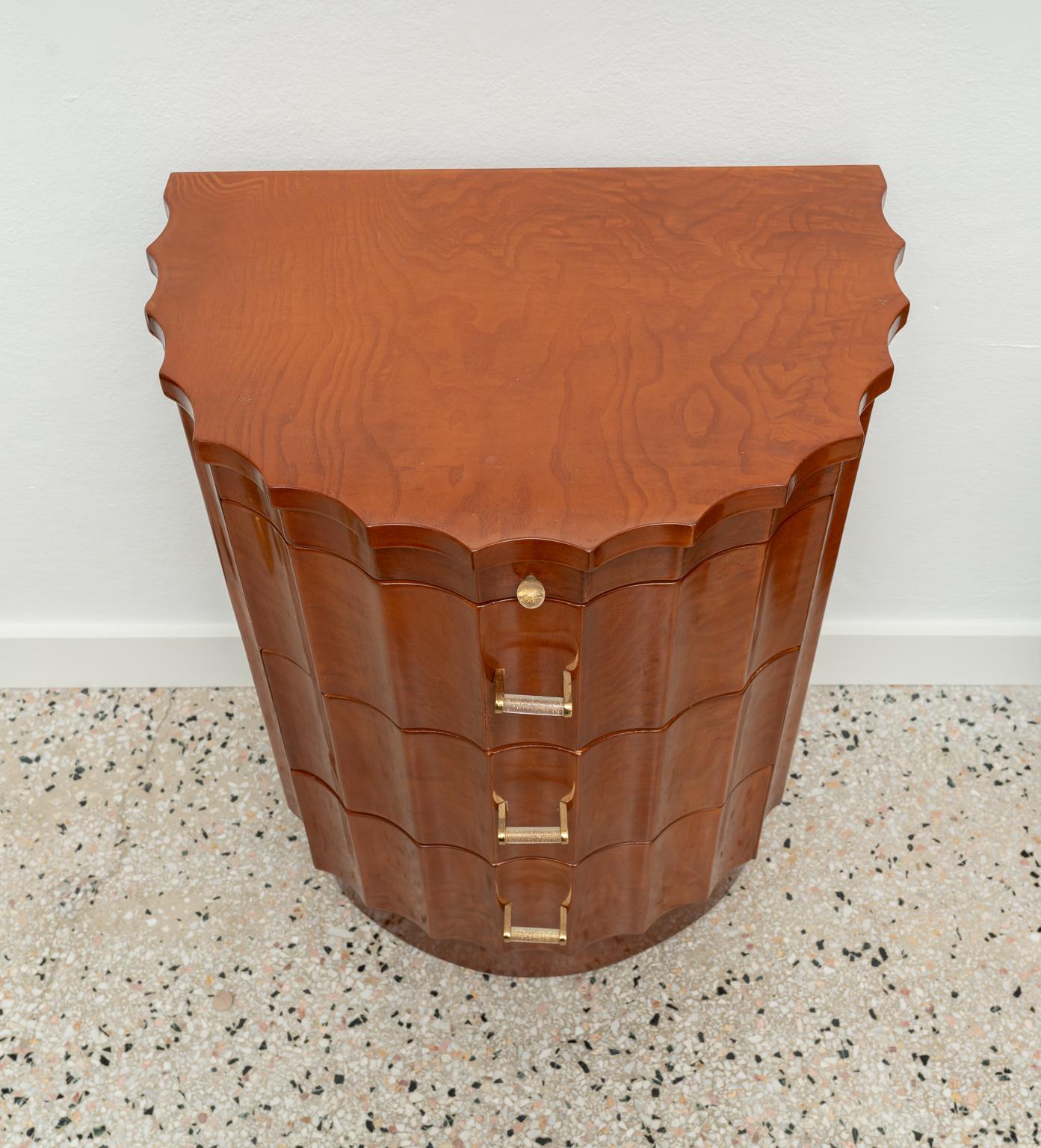 Art Deco Demilune Side Table In Good Condition In West Palm Beach, FL