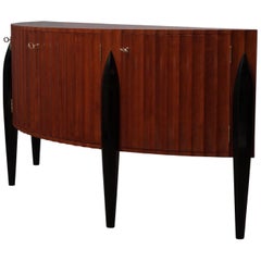 Art Deco Demilune Cherrywood Sideboard, 1940