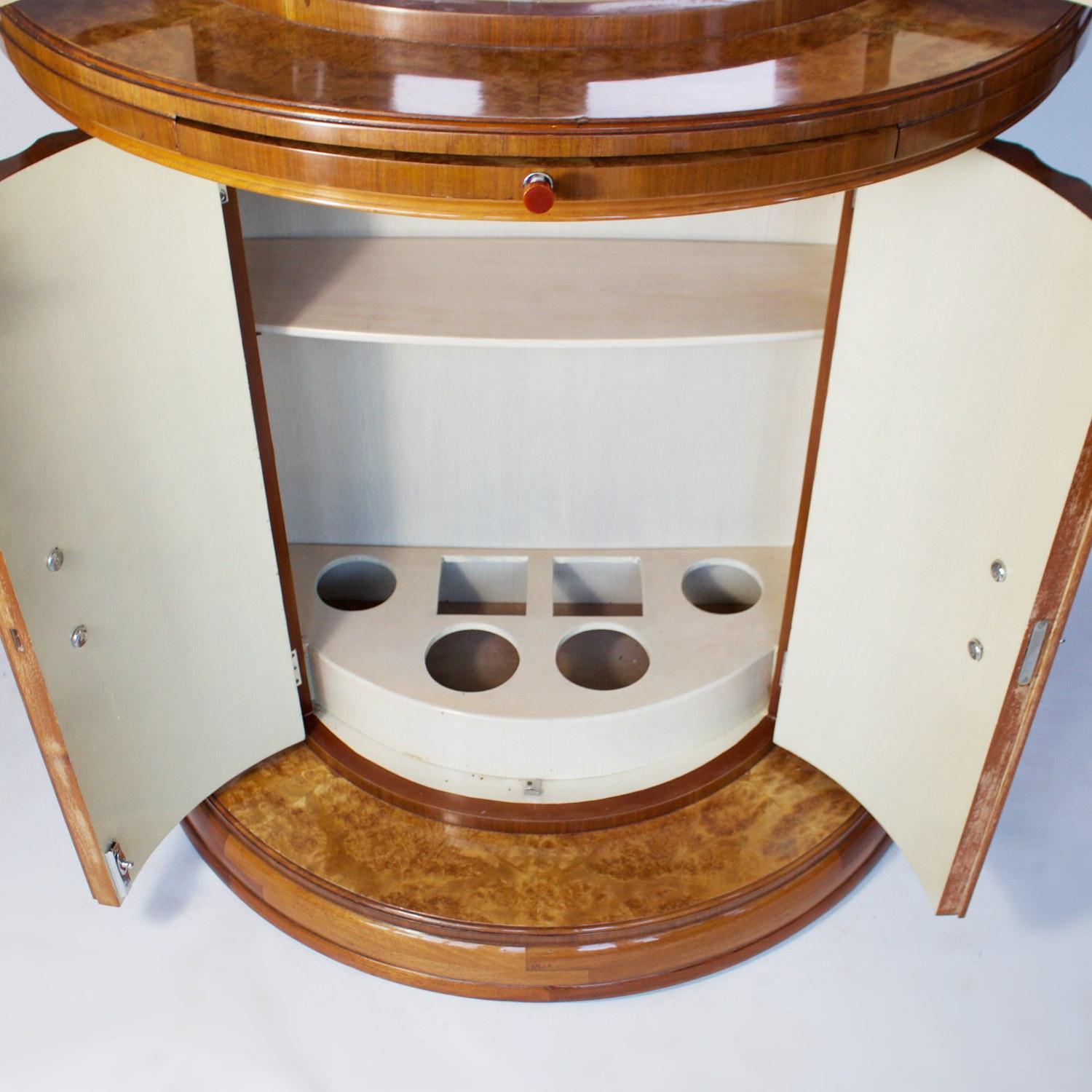 Art Deco Demilune Cocktail Cabinet by Harry & Lou Epstein English, circa 1930 3