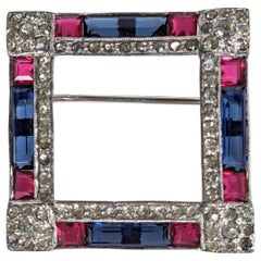 Art Deco DeRosa Patriotic Brooch