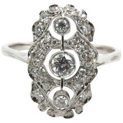 Art Deco Design 0.68 Carat Diamond Ring