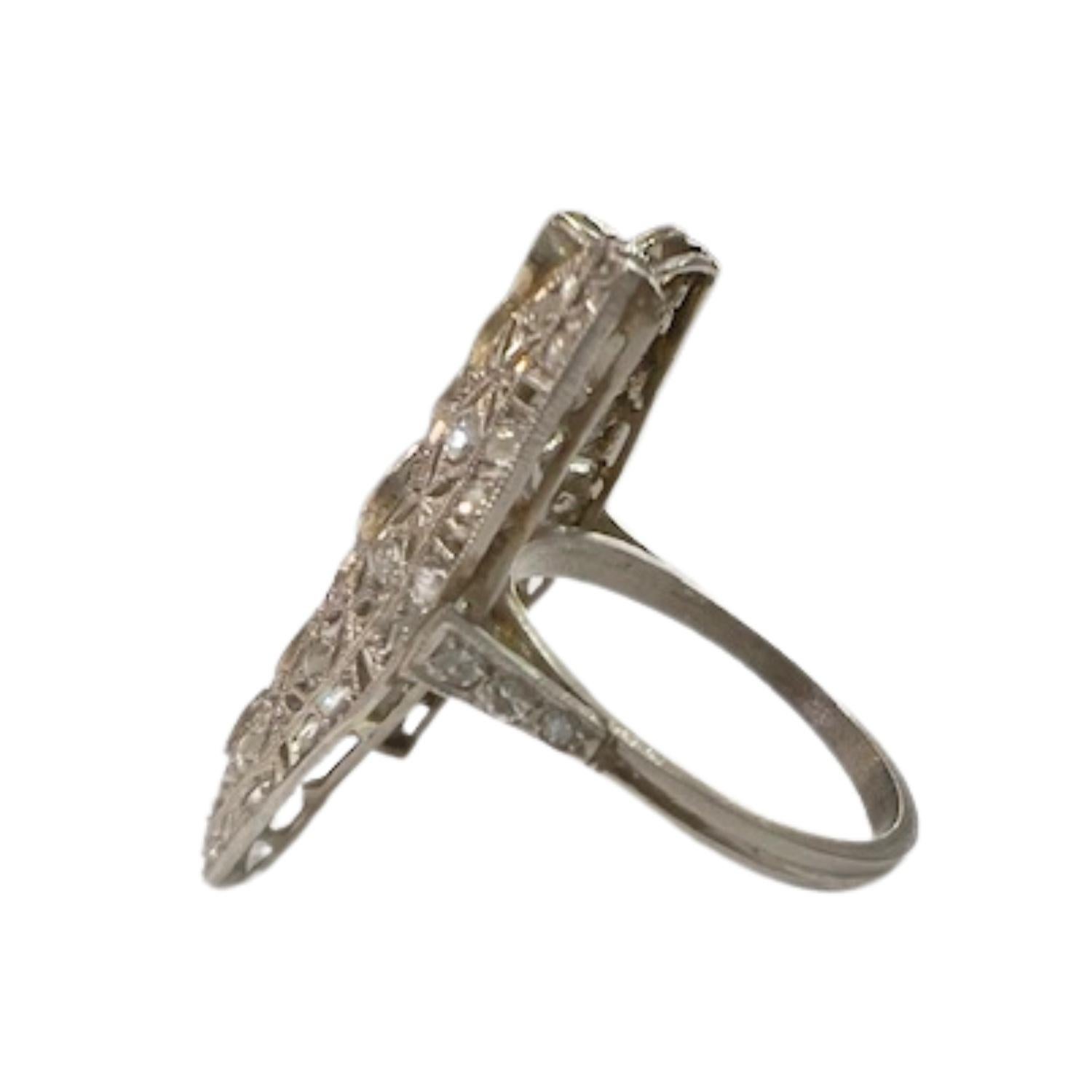 Women's Art Deco Design 1 ct Diamonds & 0.72ct Rubies 18k Gold Ring For Sale