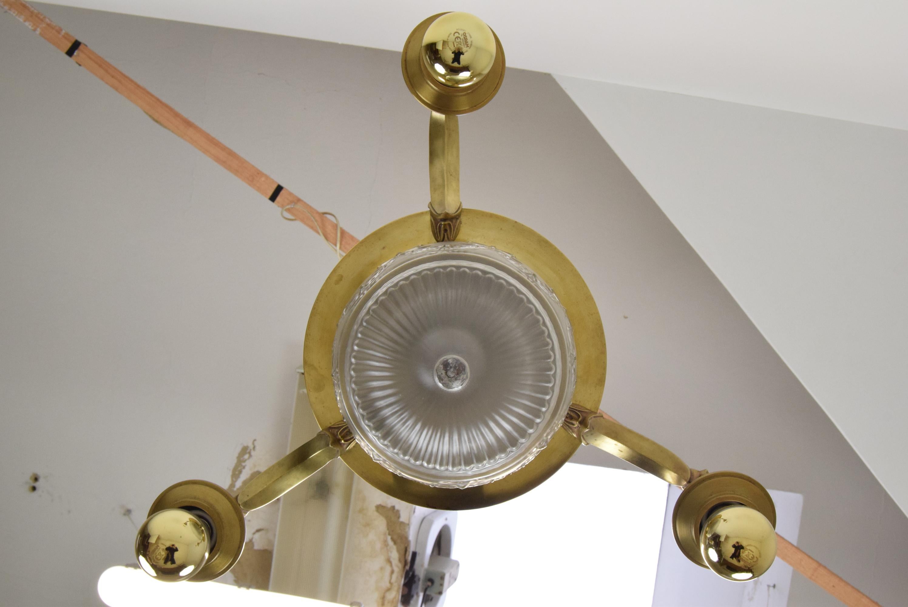 Lustre de design Art Déco, années 1930 en vente 3