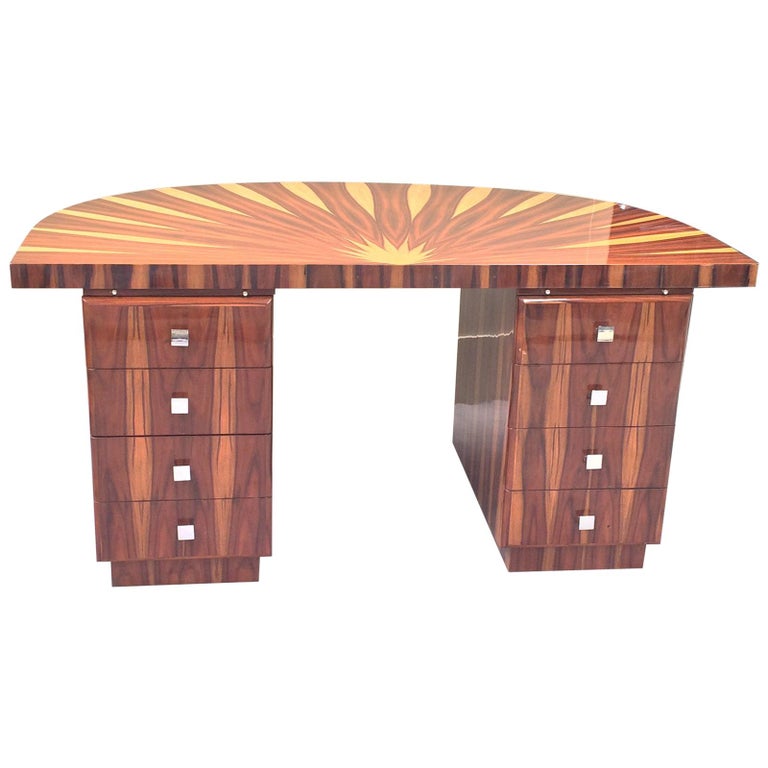 Art Deco Design Circular Inlaid Desk at 1stdibs