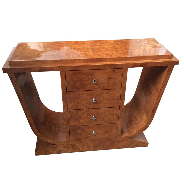 Art Deco Design Console or Hall Table with Central Drawers at 1stDibs