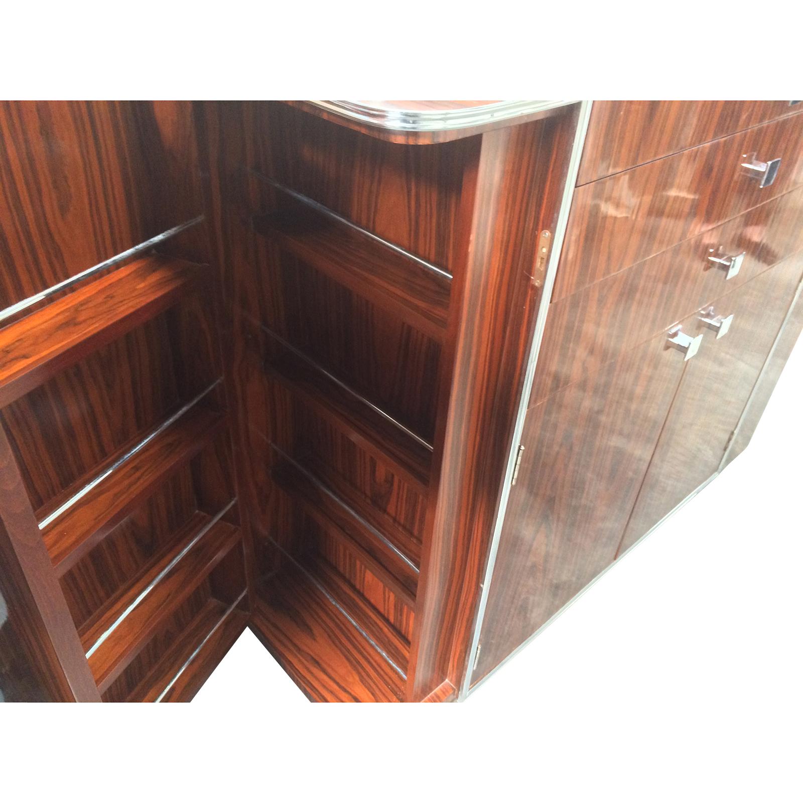 Late 20th Century Art Deco Design Double Ended Cocktail Bar Cabinet For Sale