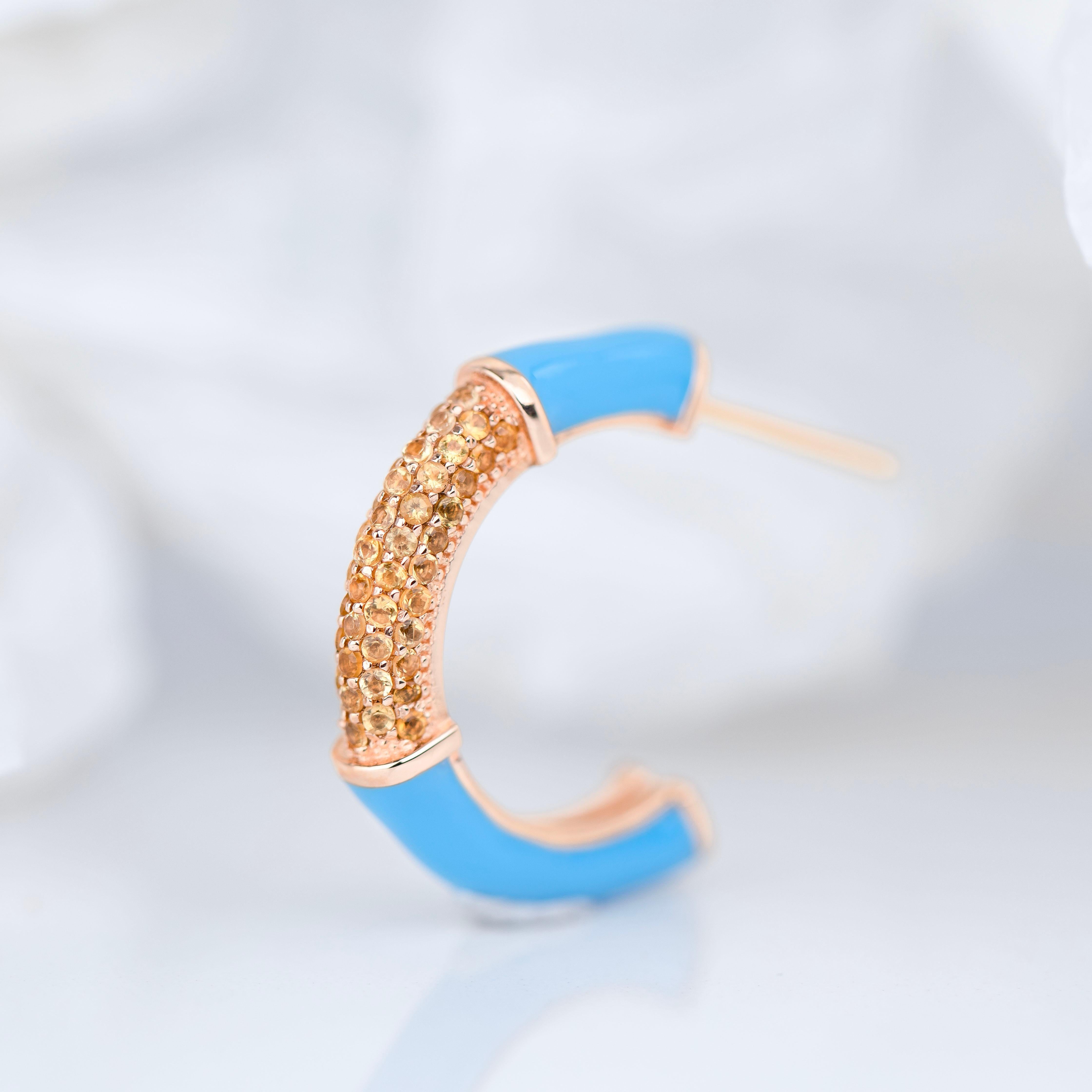 Gold-Ohrring im Art-Déco-Stil mit Citrinstein und Bumble-Farben-Ohrring (Art déco) im Angebot