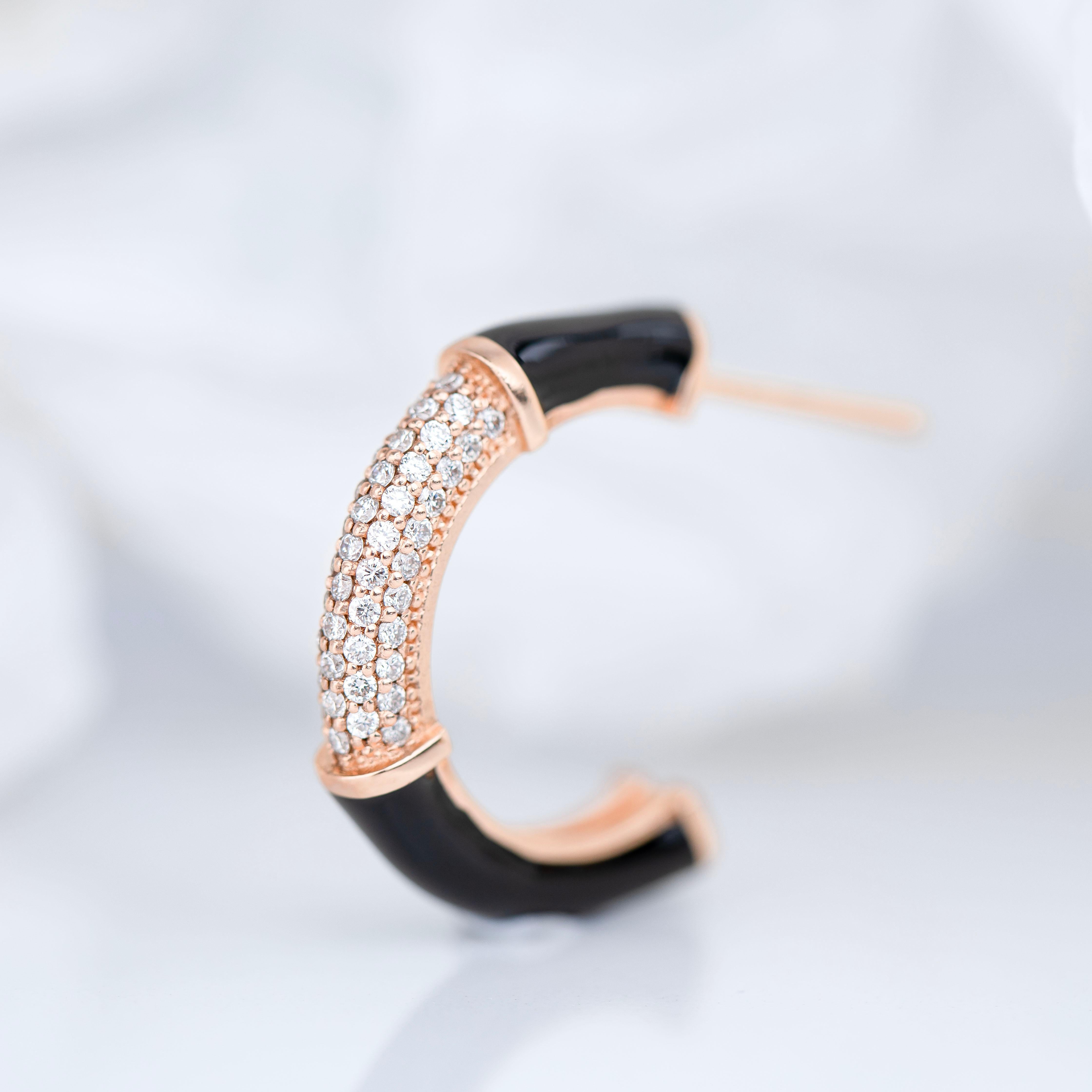 Gold-Ohrring im Art-Déco-Stil mit Diamantstein, Bumble-Farben-Ohrring (Art déco) im Angebot