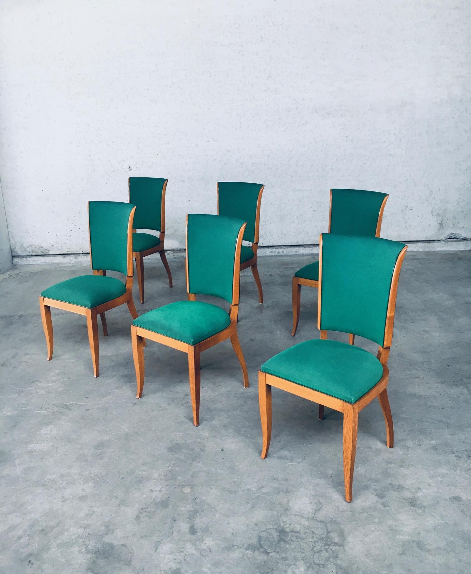 Art Deco Design Green Dining Chair Set, France, 1930's For Sale at 1stDibs