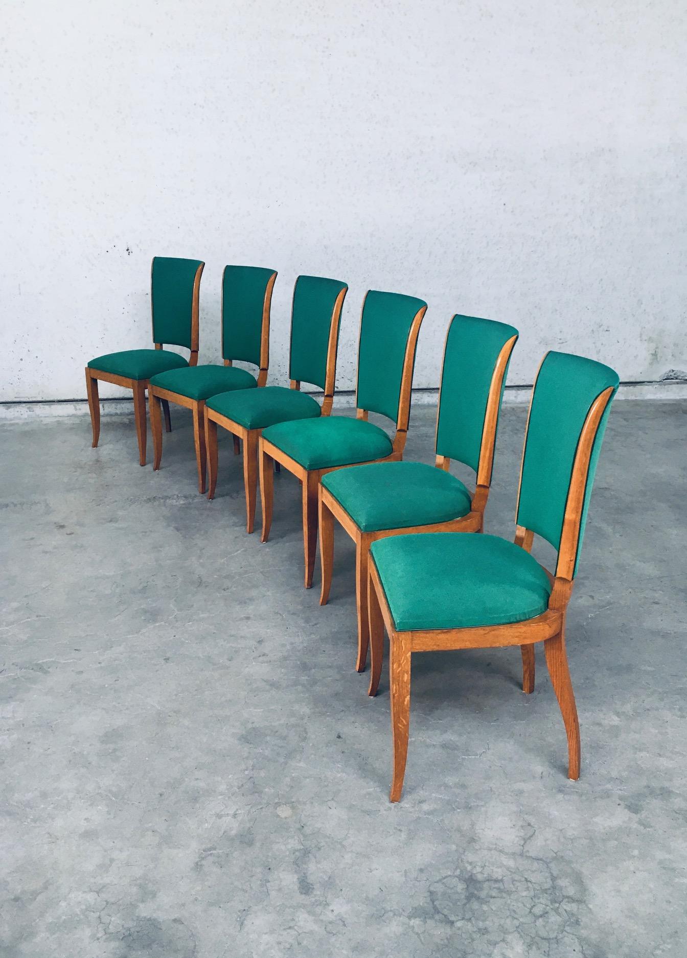 Art Deco Design Green Dining Chair Set, France, 1930's For Sale at 1stDibs