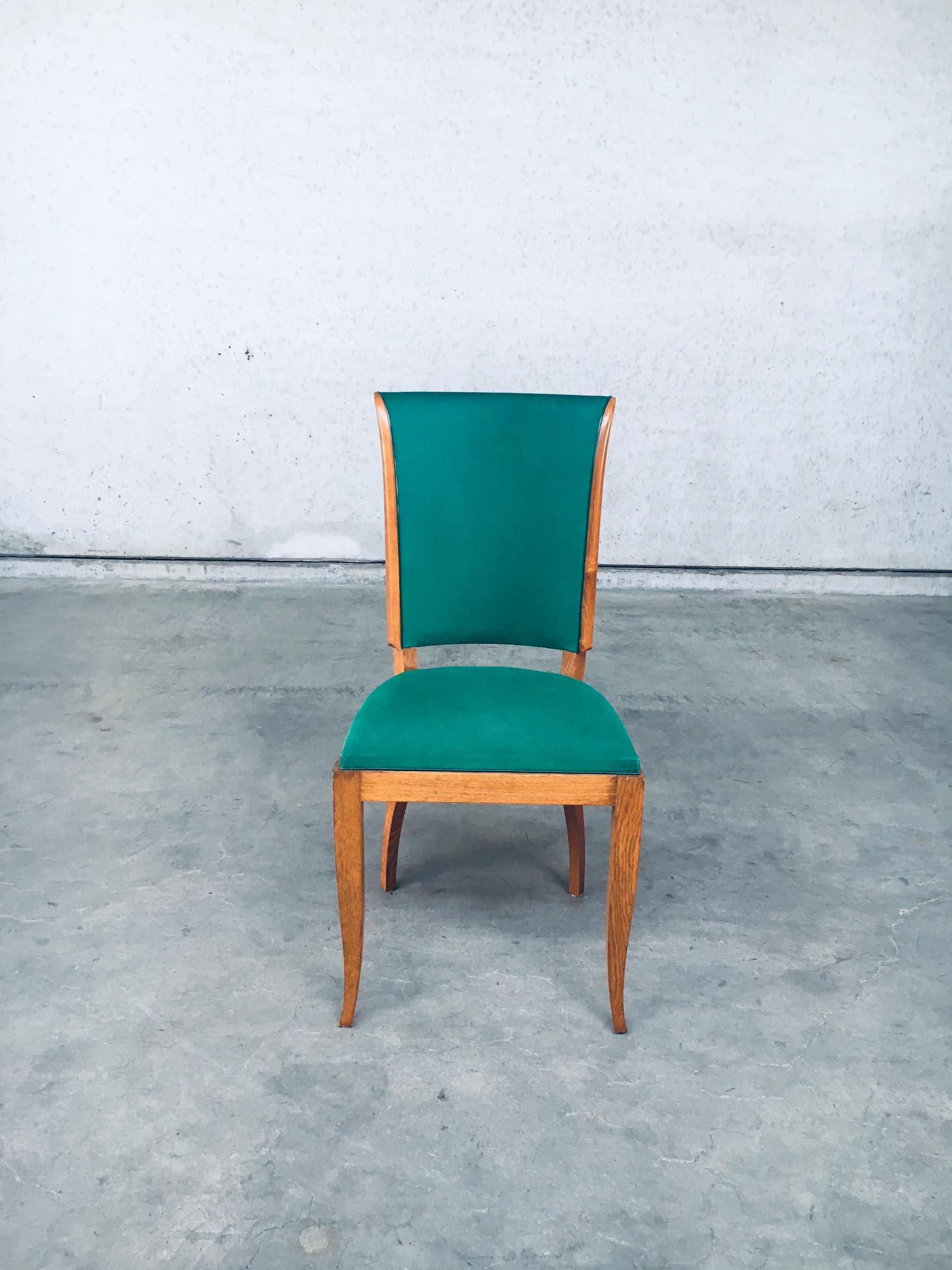 Art Deco Design Green Dining Chair Set, France, 1930's For Sale at 1stDibs