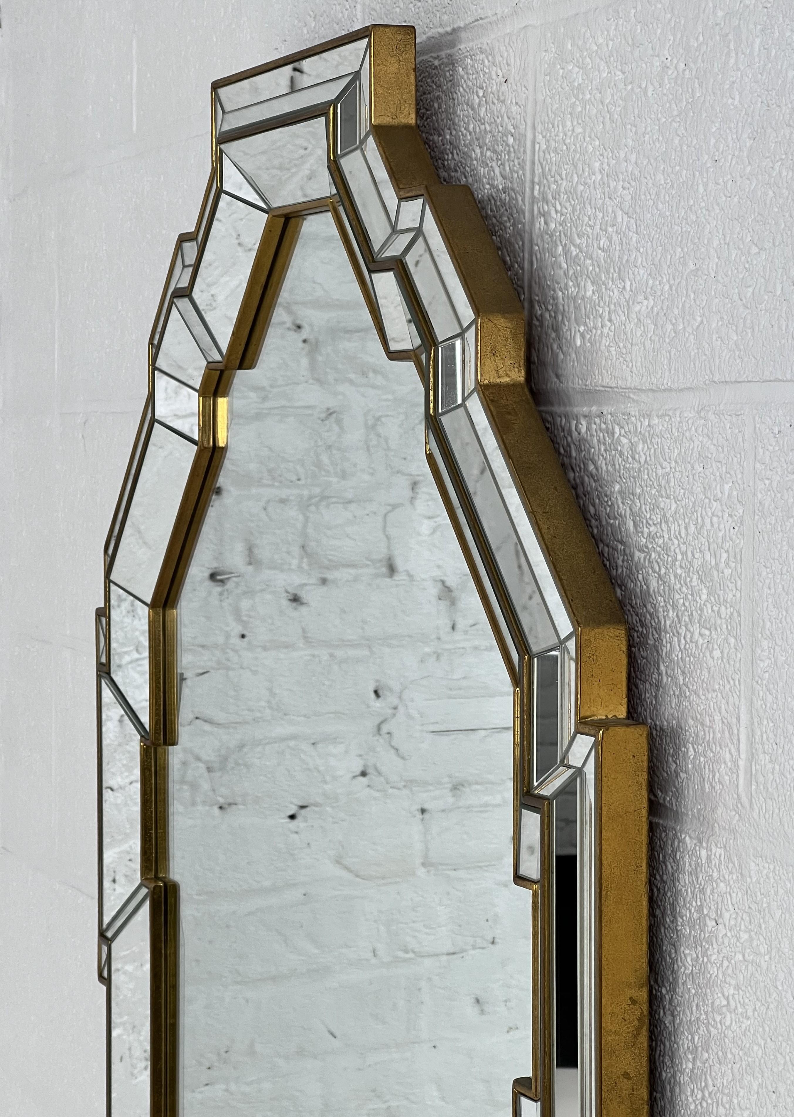 Art Deco Design Hochwertiger vergoldeter Glasperlen- und Facettenspiegel im Zustand „Hervorragend“ im Angebot in Tourcoing, FR