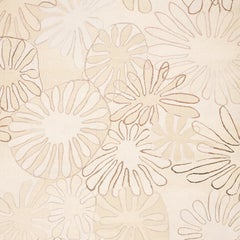 Kilim en laine et soie ivoire de Joanna Michalowicz:: de style Art déco