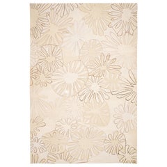 Art Deco Design Ivory Wool and Silk Kilim by Joanna Michalowicz