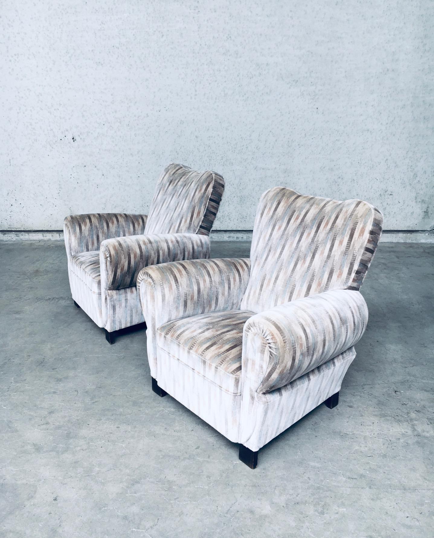 Belgian Art Deco Design Lounge Arm Chair set, Belgium 1940's For Sale