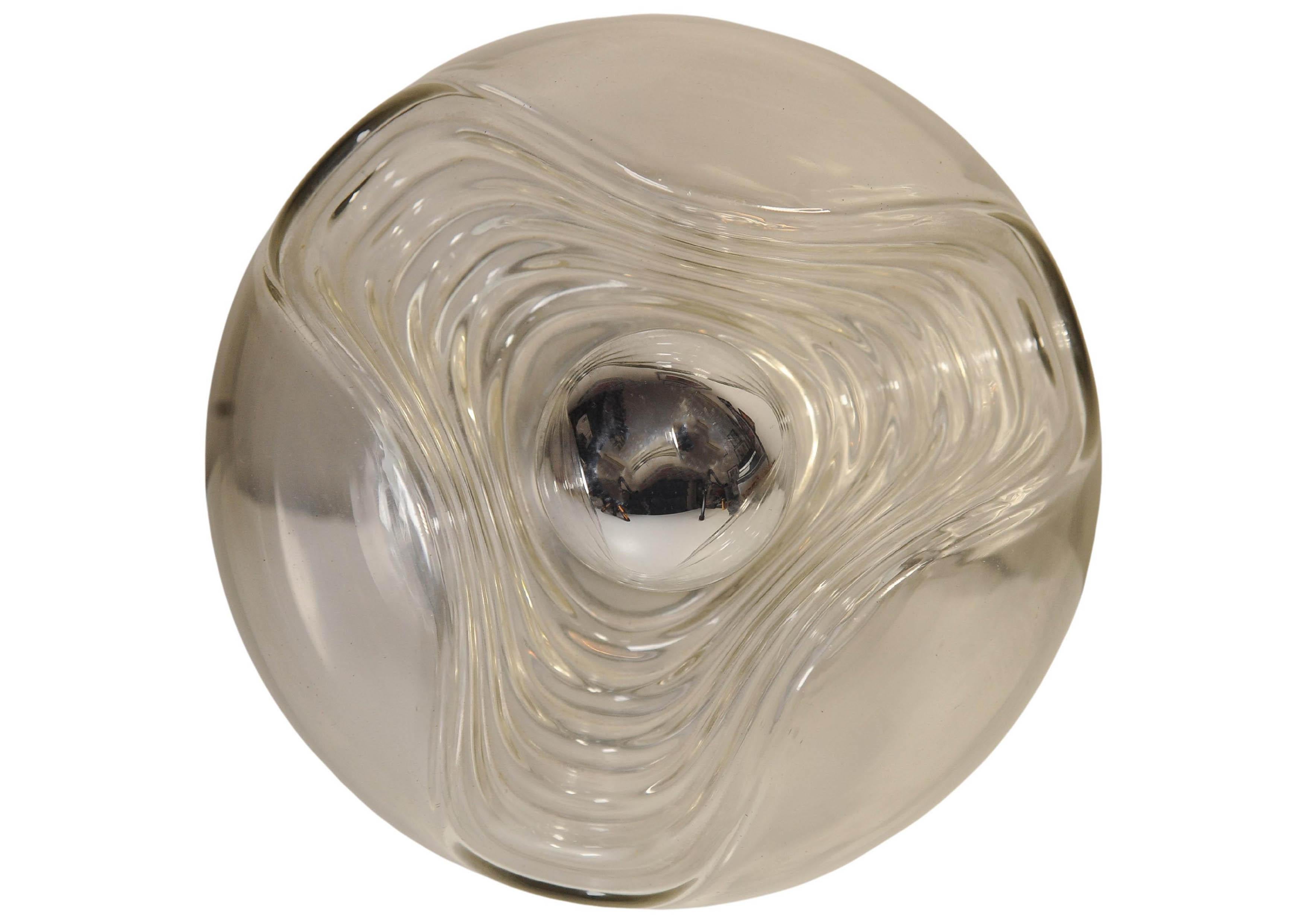 Art Deco Design Organic Moulded Glass & Chrome Tischlampe von Mégal AG Swiss (Moderne der Mitte des Jahrhunderts) im Angebot