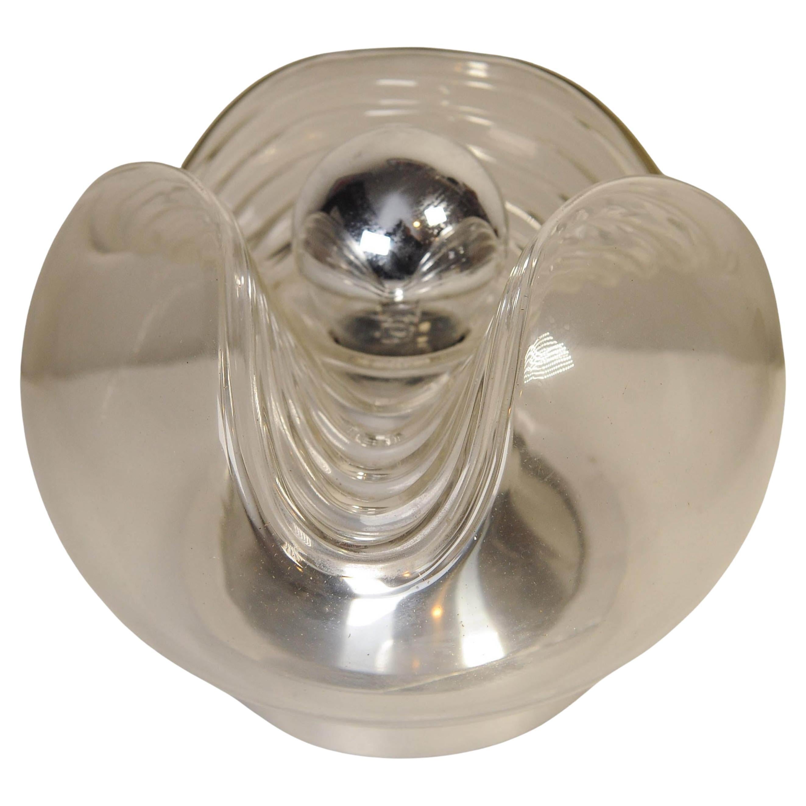 Art Deco Design Organic Moulded Glass & Chrome Tischlampe von Mégal AG Swiss (Schweizerisch) im Angebot